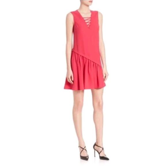 Opening Ceremony Stone Lattice A-Line Dress In Dragonfruit Small - Picture 1 of 6